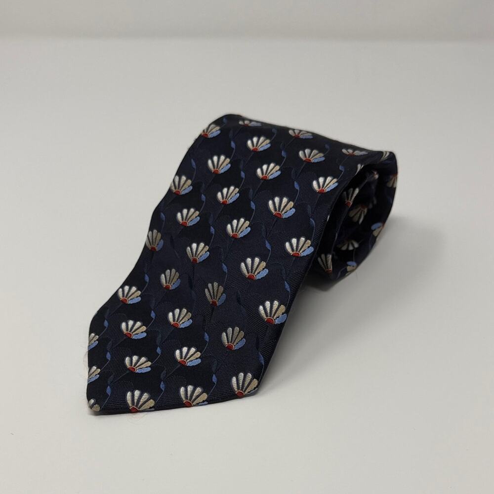 Ermenegildo Zegna 100% Silk Floral Tie - Navy